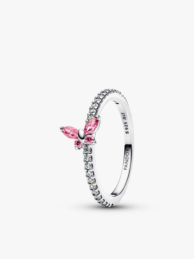 Pink Butterfly Ring Set 2 Quantity