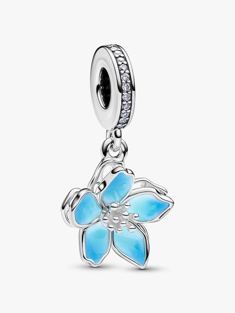 Blue Blossom Dangle Charm Sterling silver