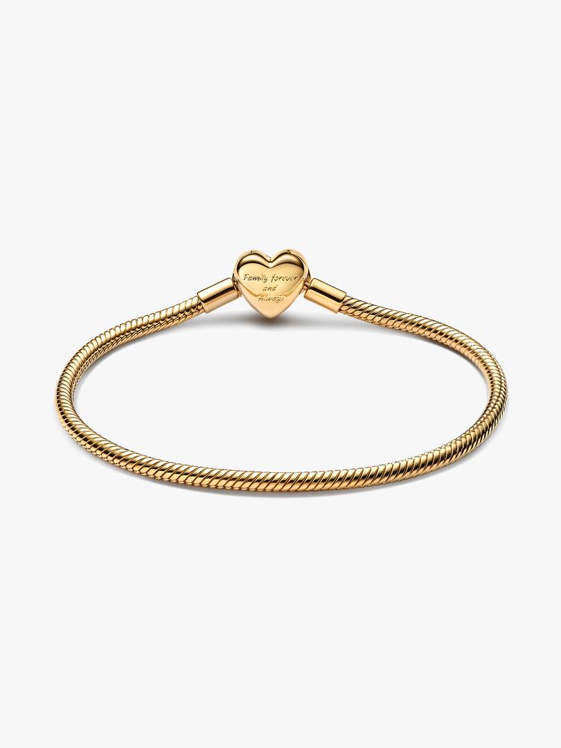 Sparkling Infinity Heart Clasp Snake Chain Bracelet 14k gold plating