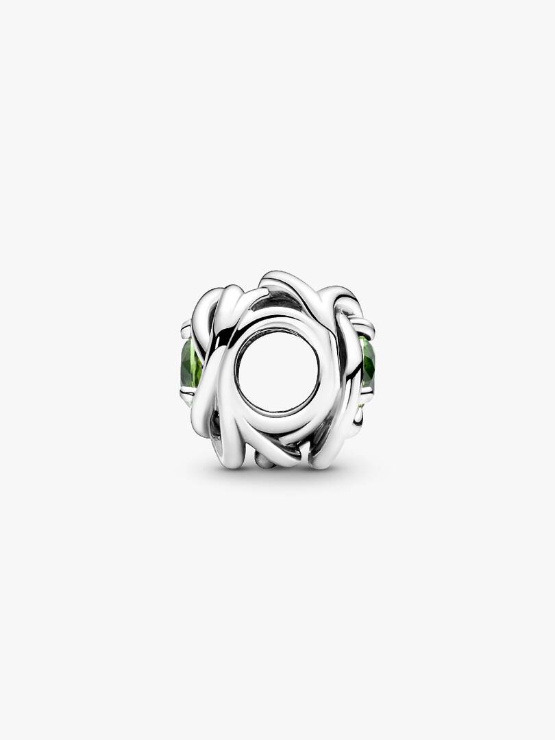 August Spring Green Eternity Circle Charm Sterling silver