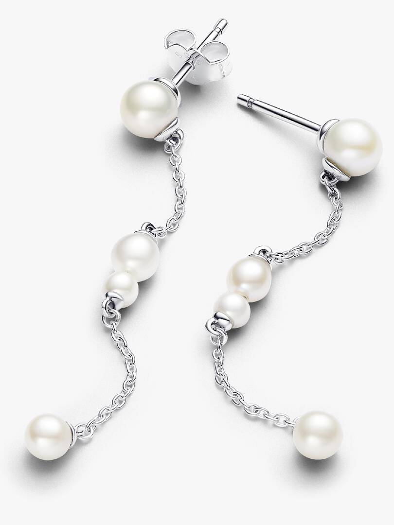 FINAL SALE - Treated Freshwater Cultured Pearl Drop Earrings Sterling silver