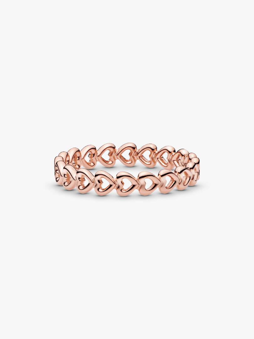Band of Hearts Ring 14k rose gold plating