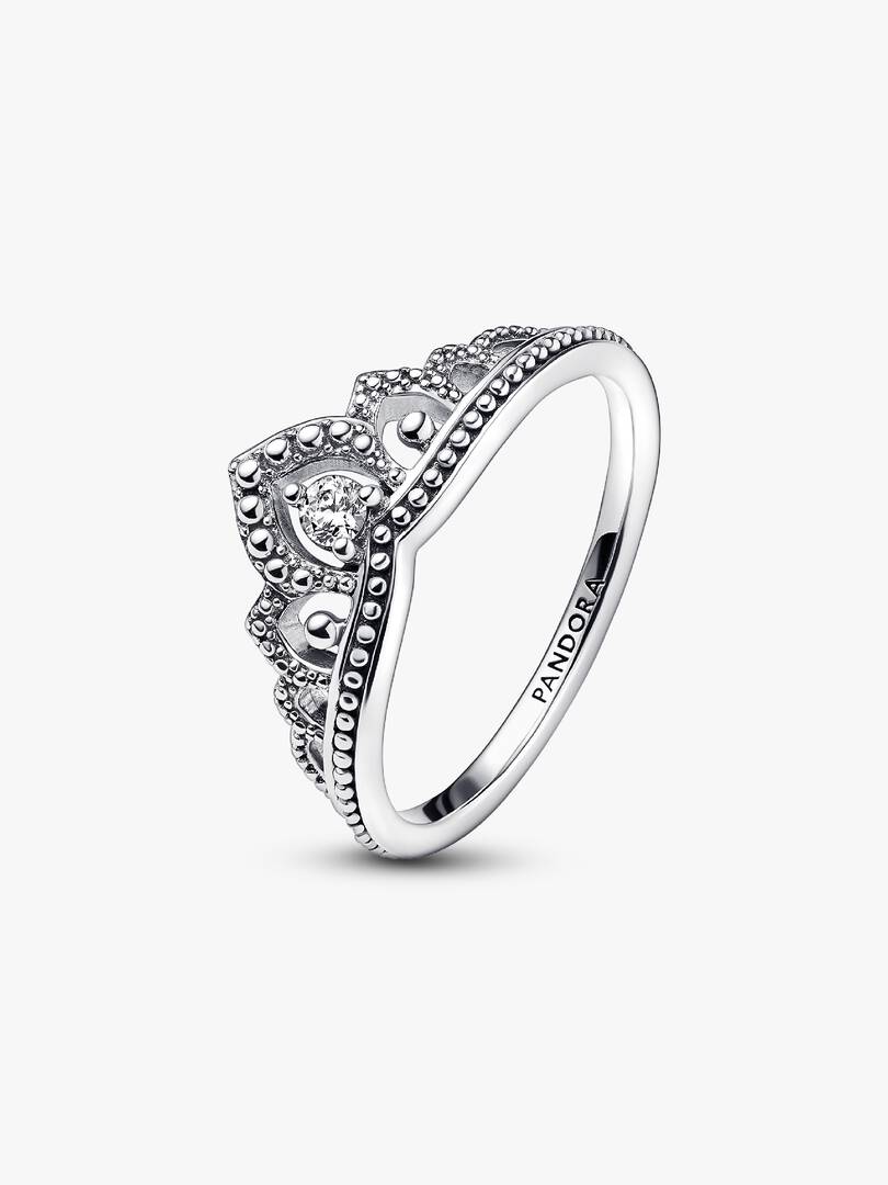 FINAL SALE - Regal Beaded Tiara Ring Sterling silver