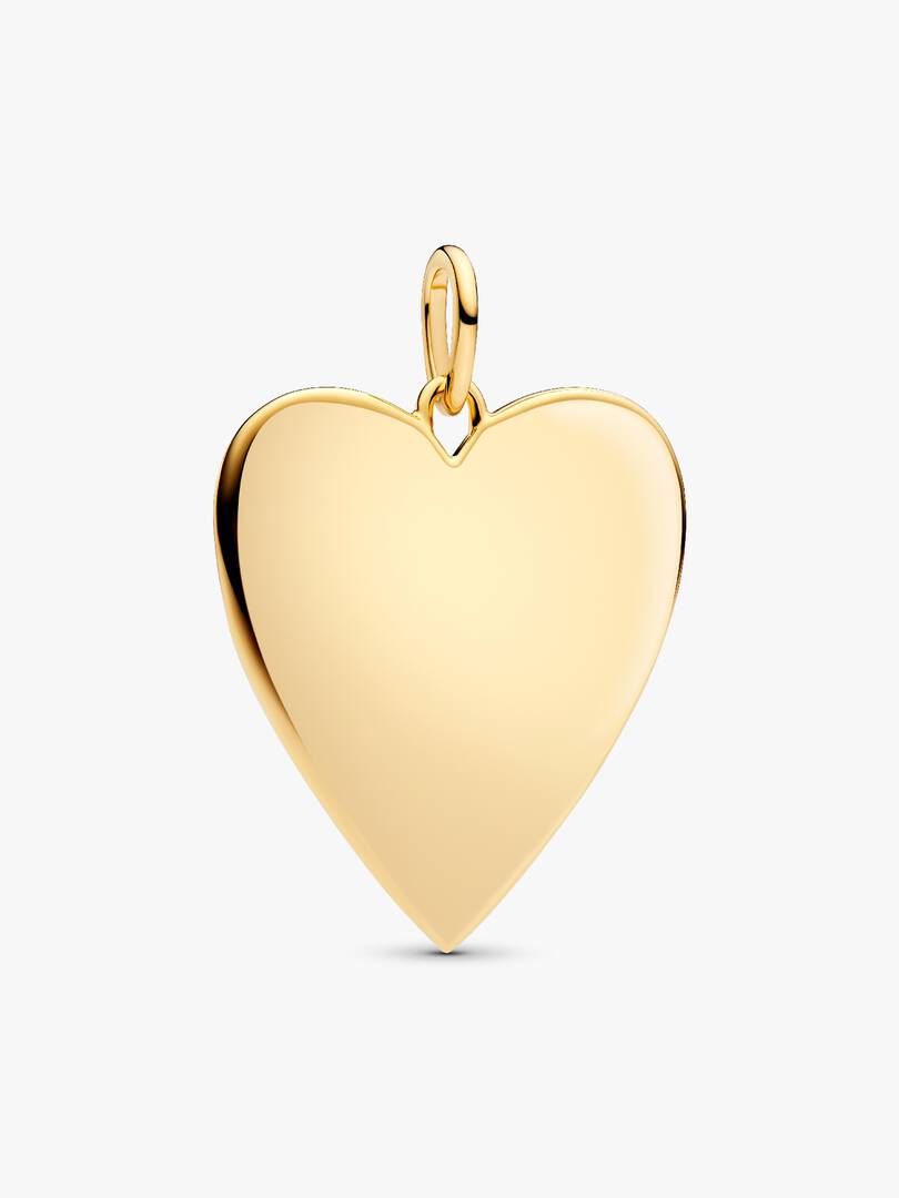 Engravable Heart Oversized Tag Pendant 14k gold plating
