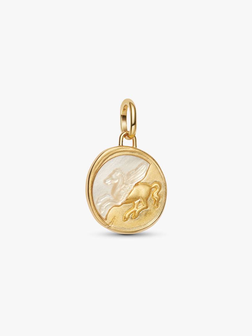 Pegasus Medallion Charm Sterling silver, 14k gold plating