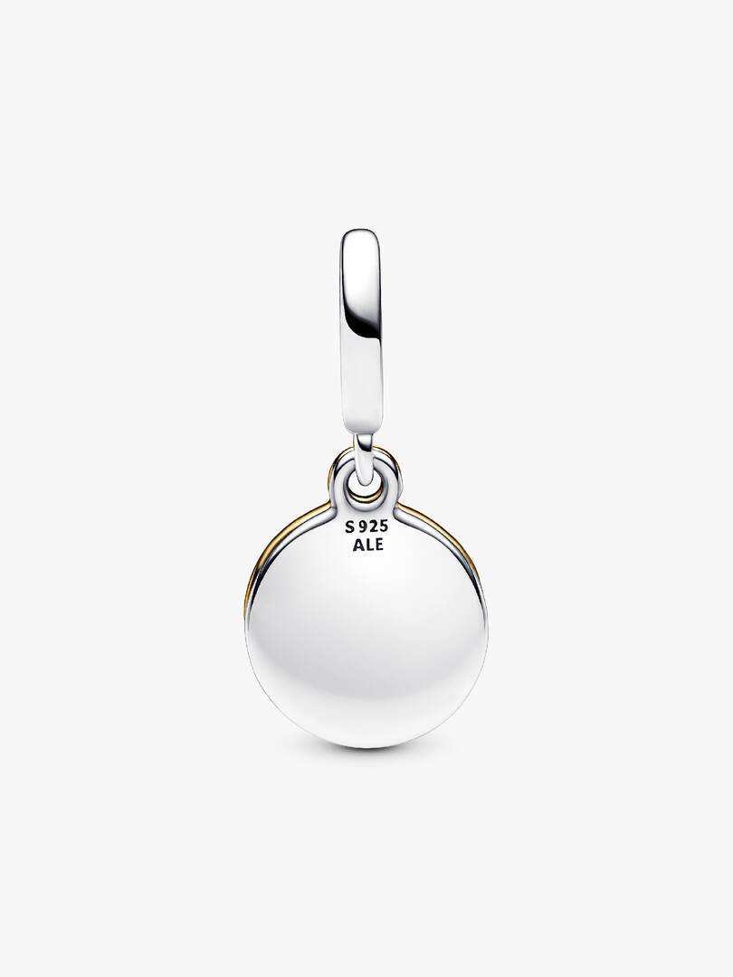 My Pandora Two-tone Daisy Double Dangle Charm 0.009 ct TW, Sterling silver, 14k gold plating