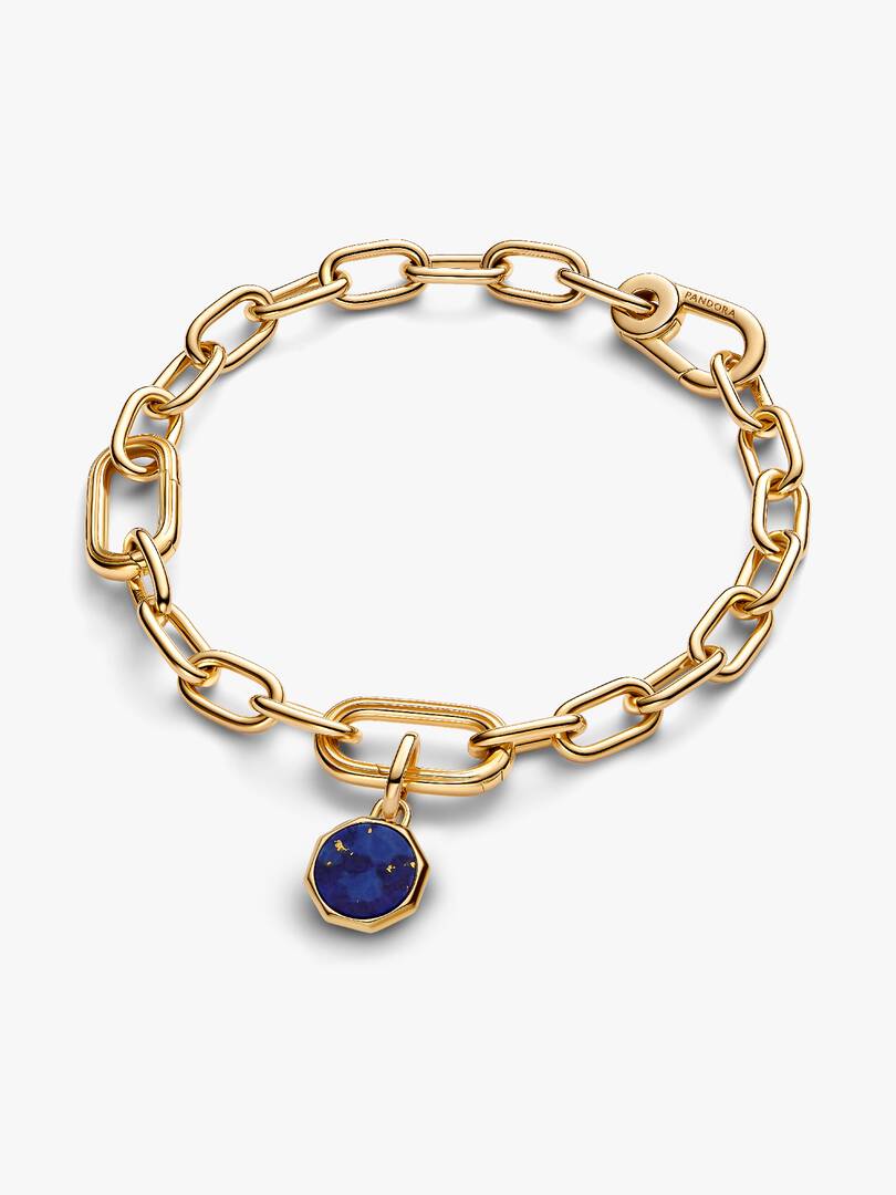 Blue Engravable Mini Medallion Charm 14k gold plating