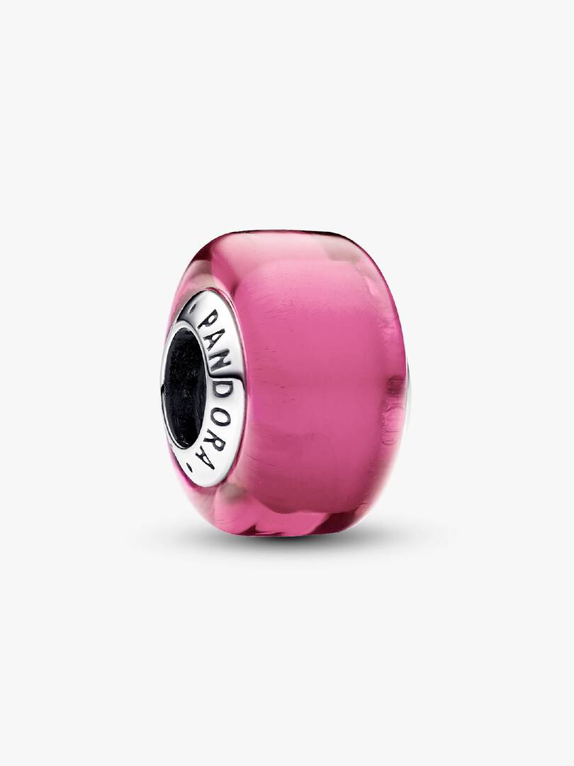 Pink Mini Murano Glass Charm Sterling silver