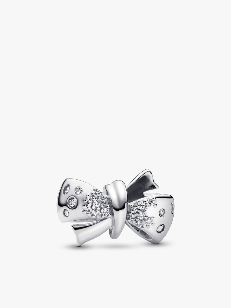 Silver Sparkling Bow Bracelet Set 2 Quantity