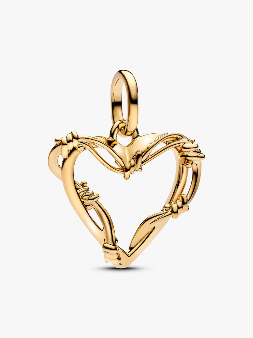 Wire Heart Dangle Charm 14k gold plating