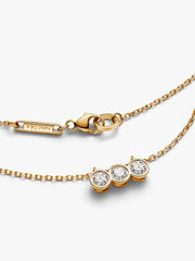 FINAL SALE - Pandora Era Bezel 14k Gold Triple Lab-grown Diamond Pendant Necklace 0.45 ct TW, 14k gold
