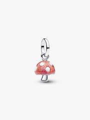 Glow-in-the-dark Mushroom Dangle Charm Sterling silver