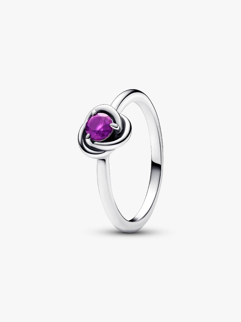 February Purple Eternity Circle Ring Sterling silver