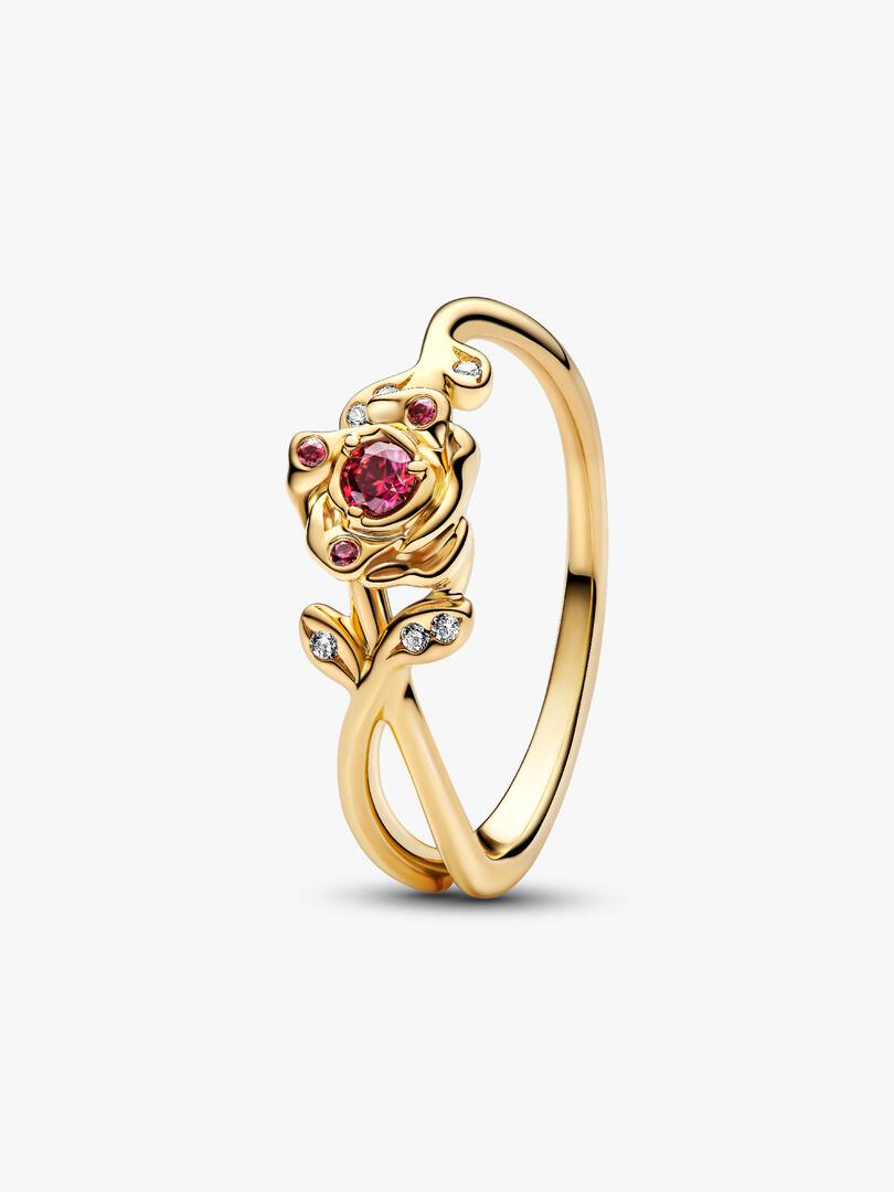 Disney Beauty and the Beast Rose Ring 14k gold plating