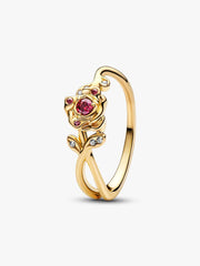 Disney Beauty and the Beast Rose Ring 14k gold plating