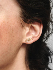 Sparkling Infinity Stud Earrings 14k gold plating