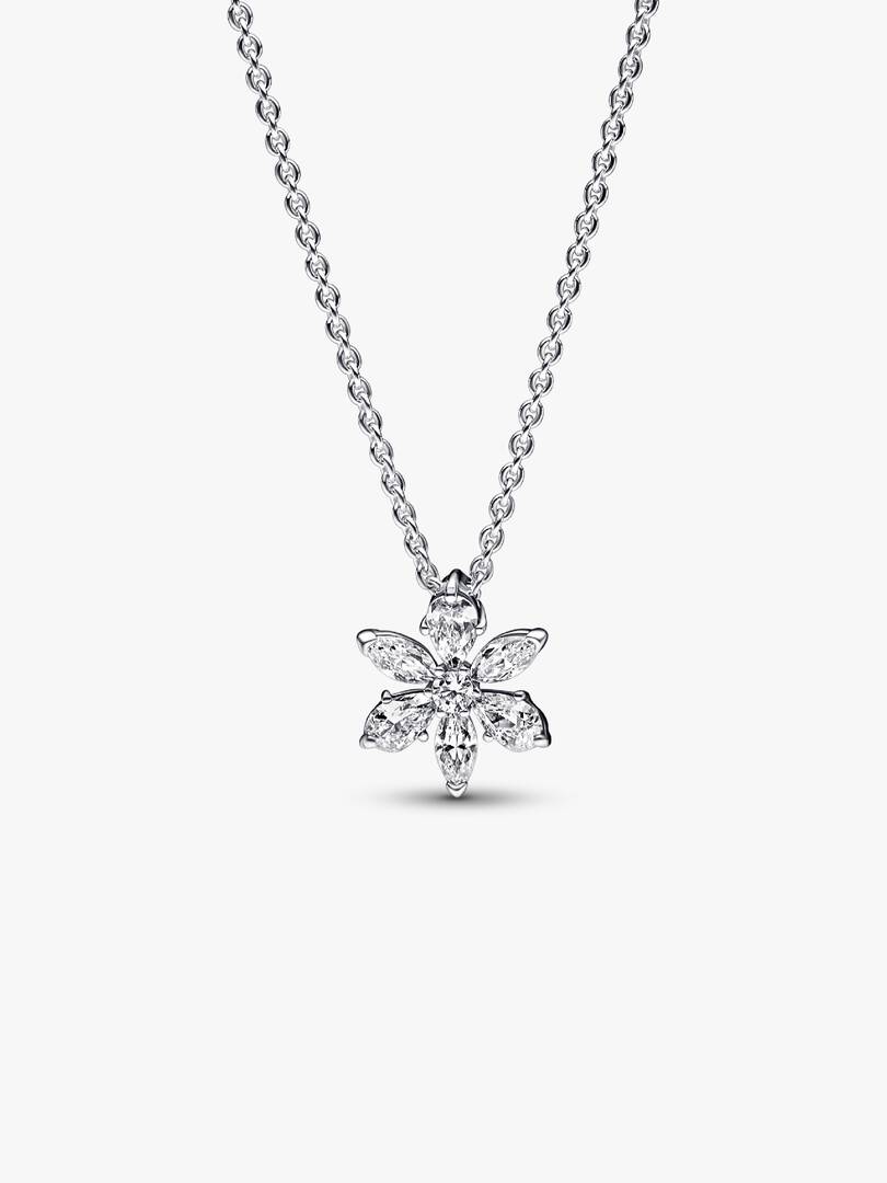 Sparkling Herbarium Cluster Pendant Necklace Sterling silver