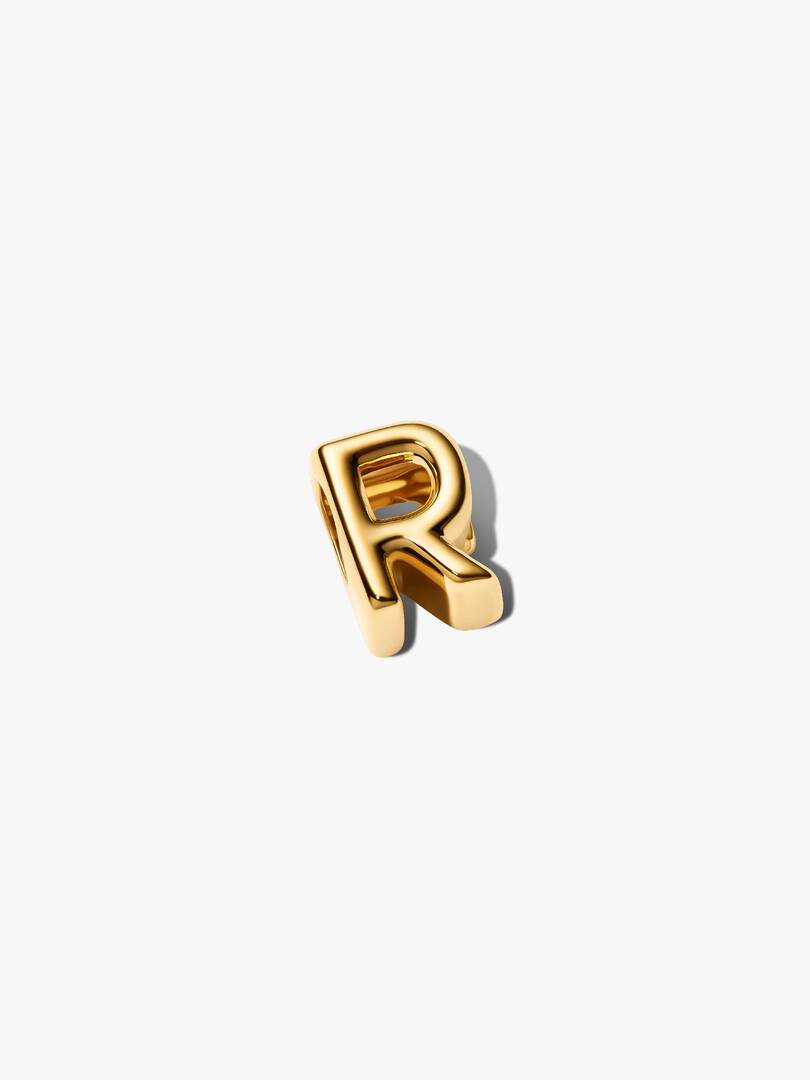 Letter R Alphabet Charm 14k gold plating