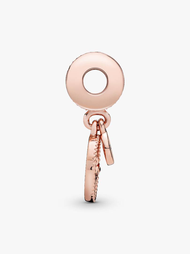 Sparkling Family Tree Dangle Charm 14k rose gold plating