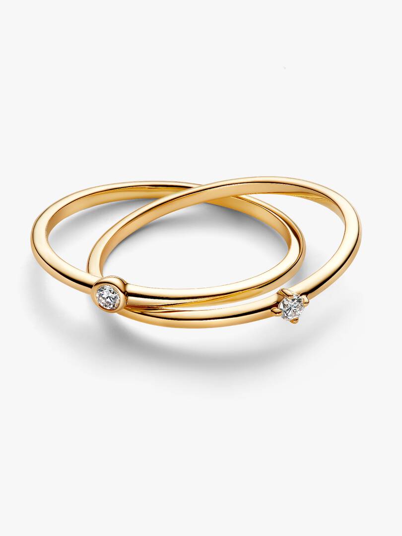 Pandora Era Lab-Grown Diamond Crossover Ring 0.07 ct TW, 14k gold