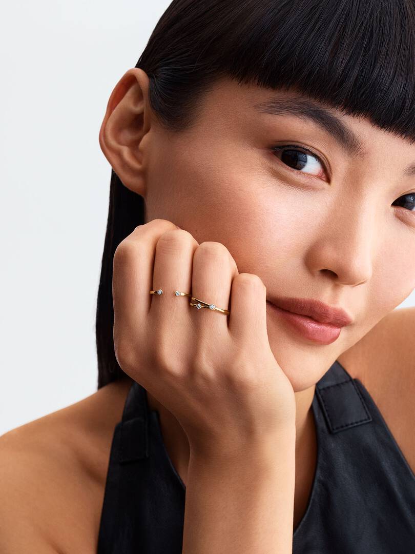 Pandora Era Lab-Grown Diamond Crossover Ring 0.07 ct TW, 14k gold
