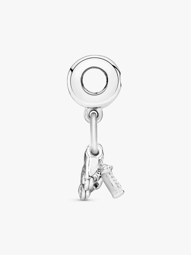 Baby Bottle and Shoes Dangle Charm Sterling silver