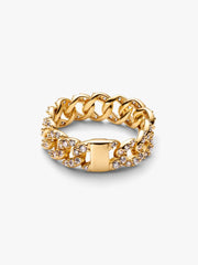 Pavé Cuban Chain Ring 14k gold plating