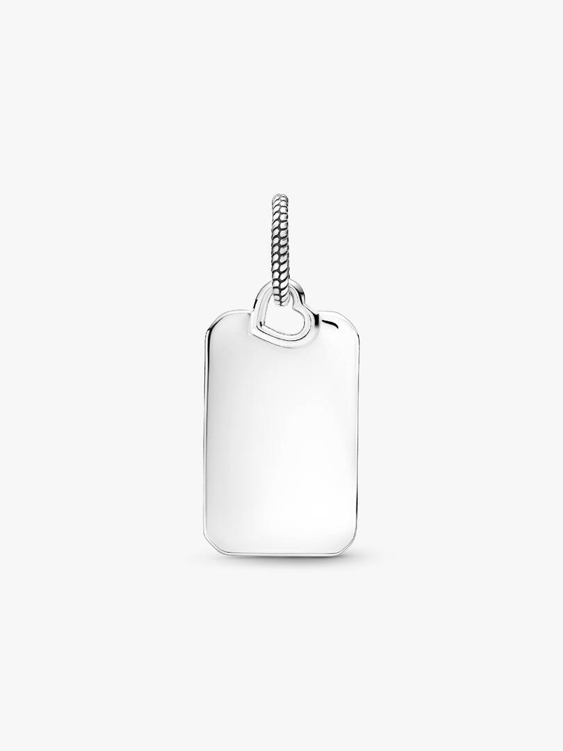 Engravable Rectangle Tag Pendant Sterling silver