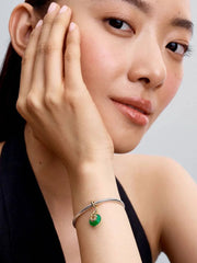 Snake Green Murano Glass Dangle Charm 14k gold plating