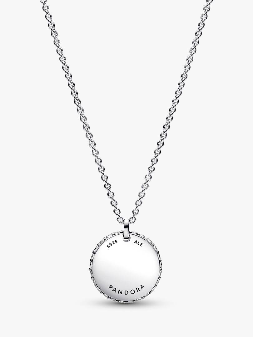 FINAL SALE - Pandora Timeless Pavé Round Pendant Necklace Sterling silver