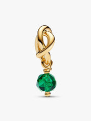 May Faceted Eternity Circle Dangle Charm 14k gold plating