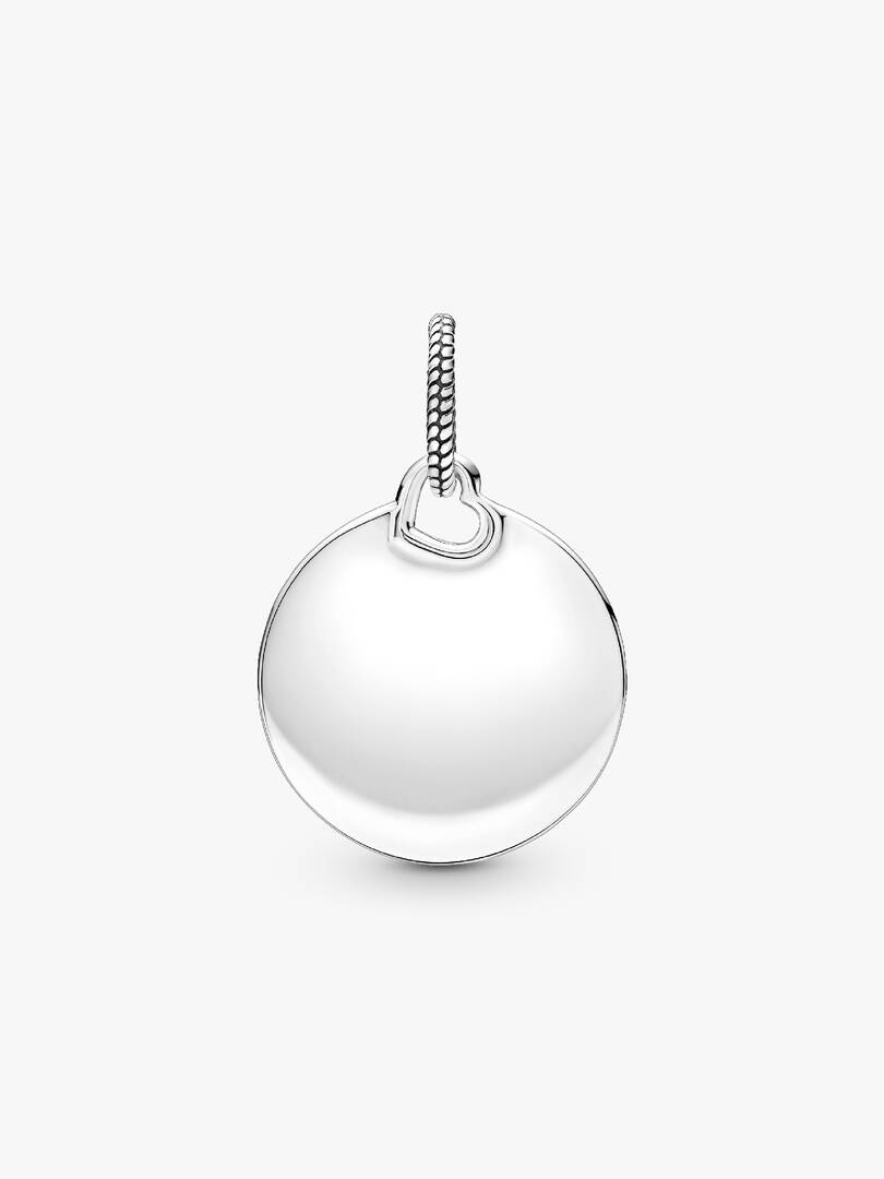 Engravable Round Tag Pendant Sterling silver