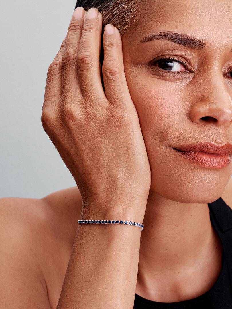 Sparkling Blue Tennis Bracelet Sterling silver