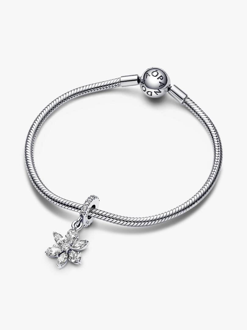 Sparkling Herbarium Cluster Dangle Charm Sterling silver