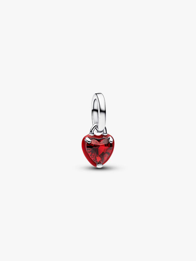Red Chakra Heart Mini Dangle Charm Sterling silver