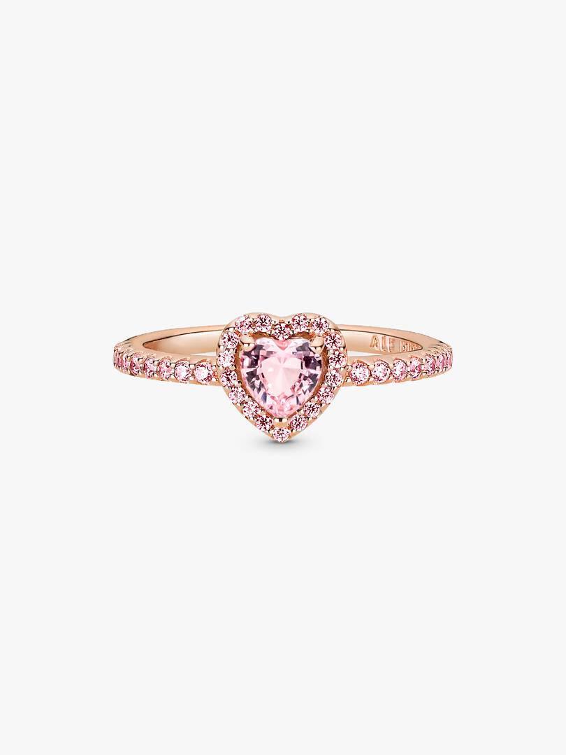 Sparkling Elevated Heart Ring 14k rose gold plating