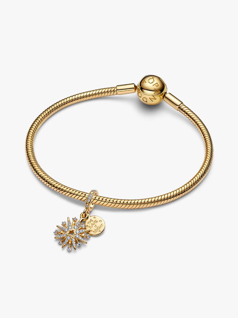 Sparkling Firework Double Dangle Charm 14k gold plating