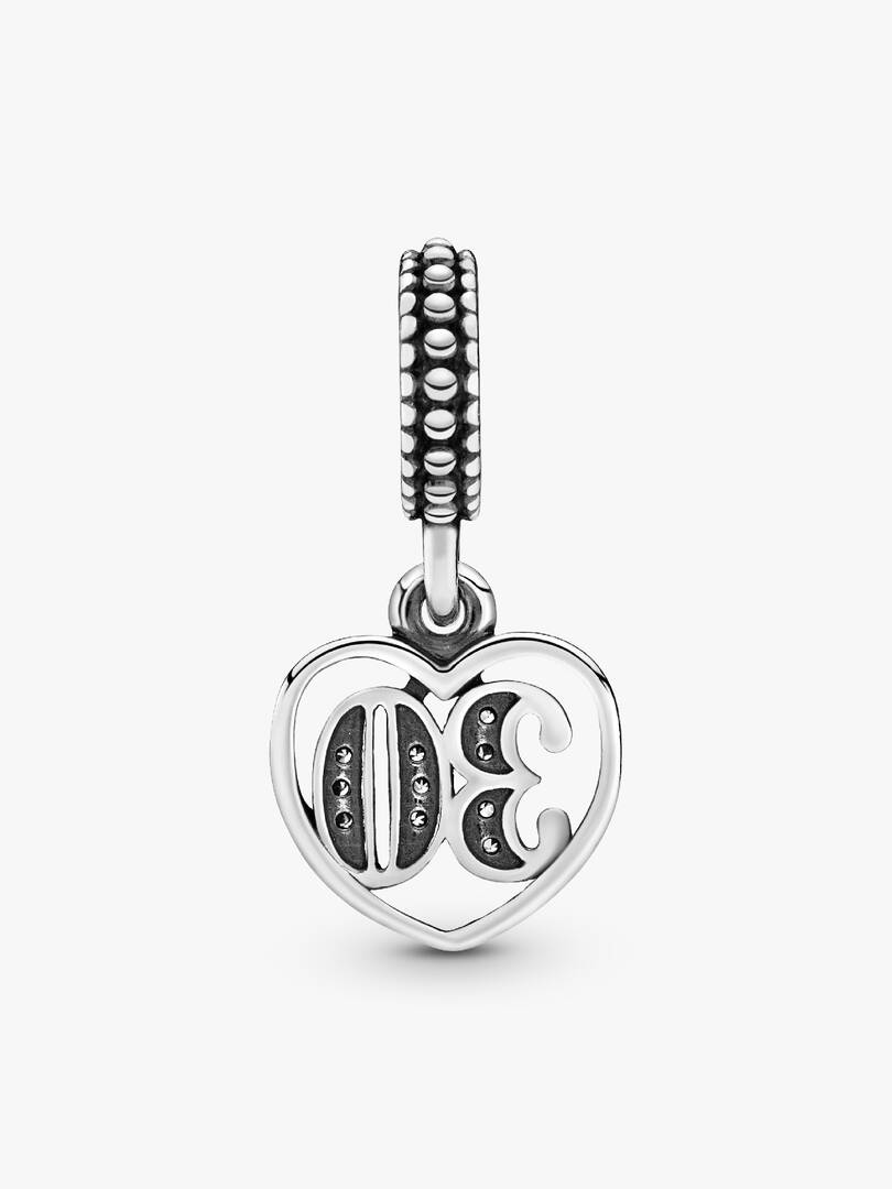 30th Celebration Dangle Charm Sterling silver