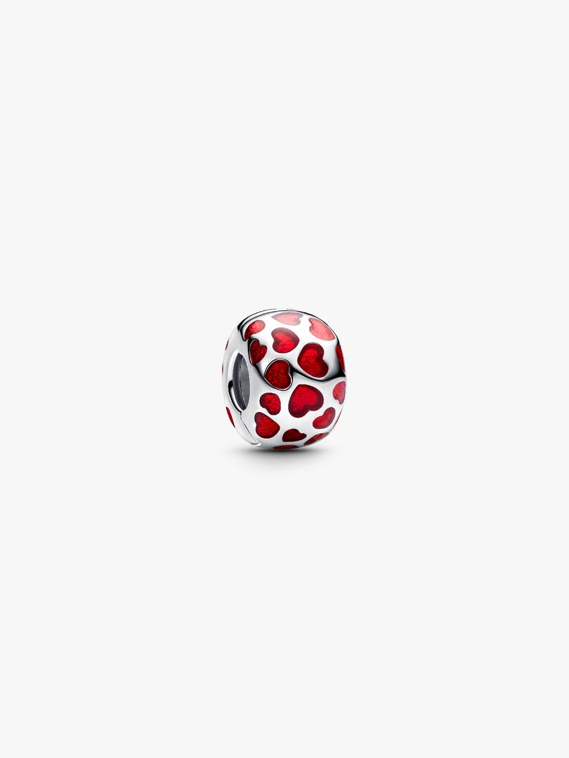 Hearts Round Clip Charm Sterling silver