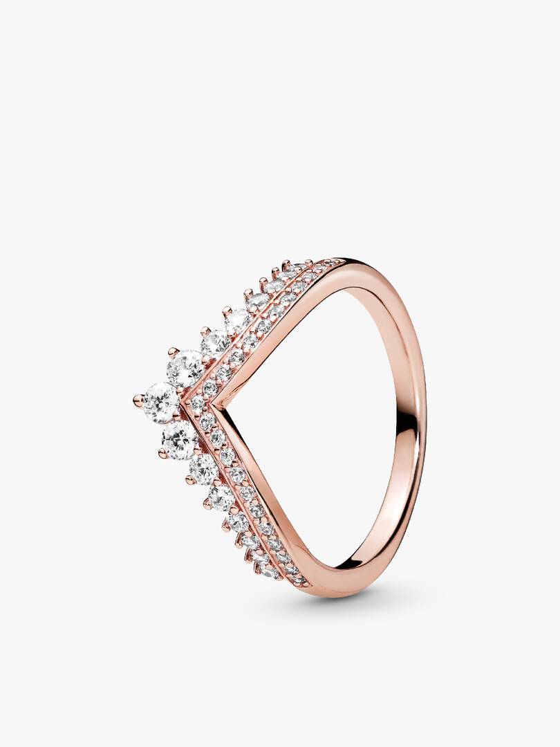 Heart of Rose Princess Wishbone Stacking Ring Set 2 Quantity