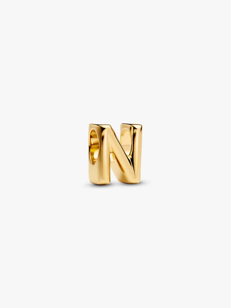 Letter N Alphabet Charm 14k gold plating