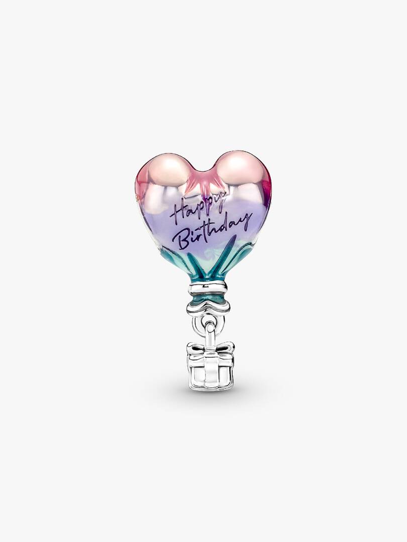 Happy Birthday Hot Air Balloon Charm Sterling silver