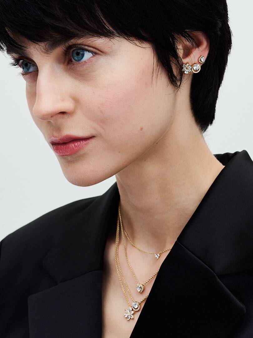 Sparkling Heart Collier Necklace 14k gold plating
