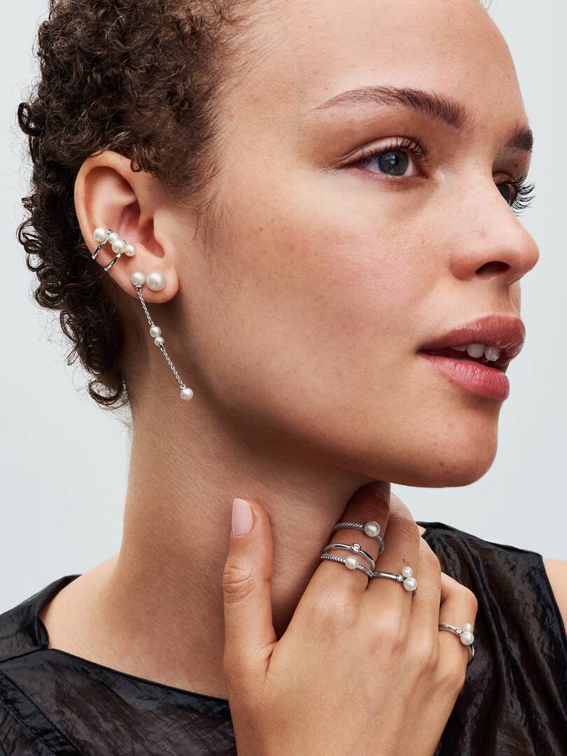 FINAL SALE - Treated Freshwater Cultured Pearl Drop Earrings Sterling silver