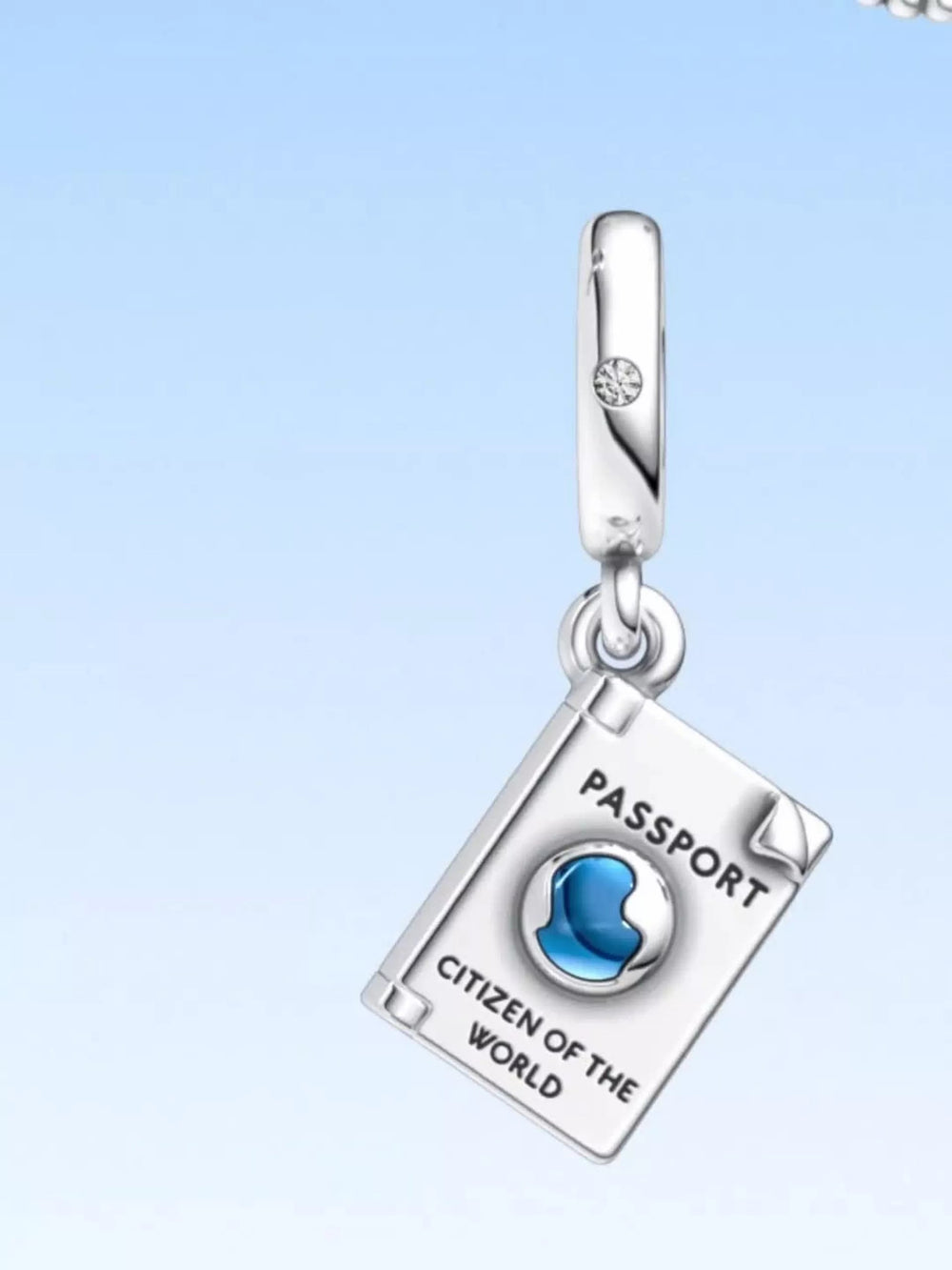 Openable Passport Dangle Charm Sterling silver