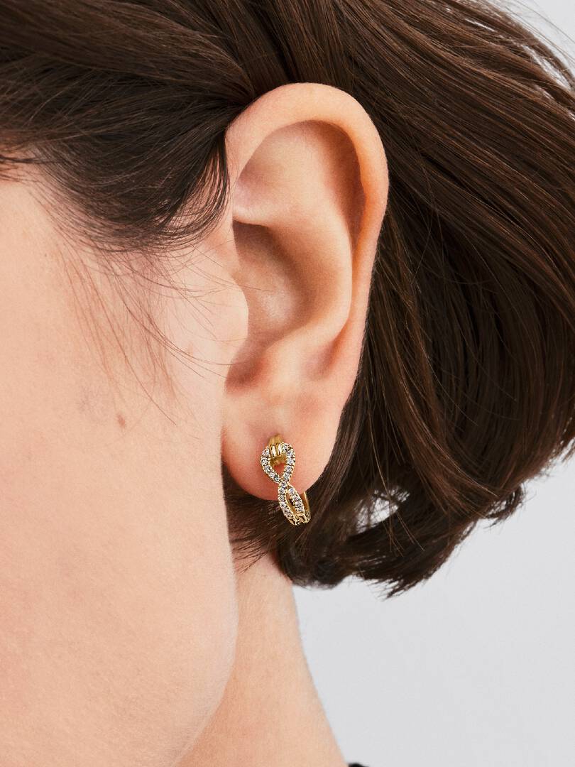 Pandora Infinite Lab-grown Diamond Pavé Hoop Earrings 0.26 ct TW, 14k gold