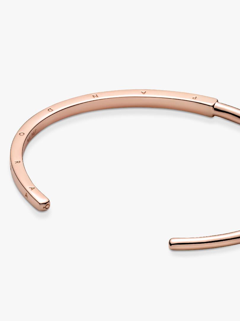 FINAL SALE - Pandora Signature I-D Open Bangle 14k rose gold plating