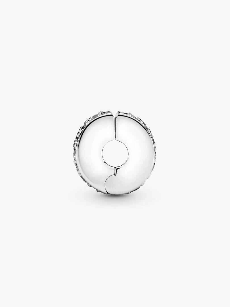 Clear Pavé Clip Charm Sterling silver