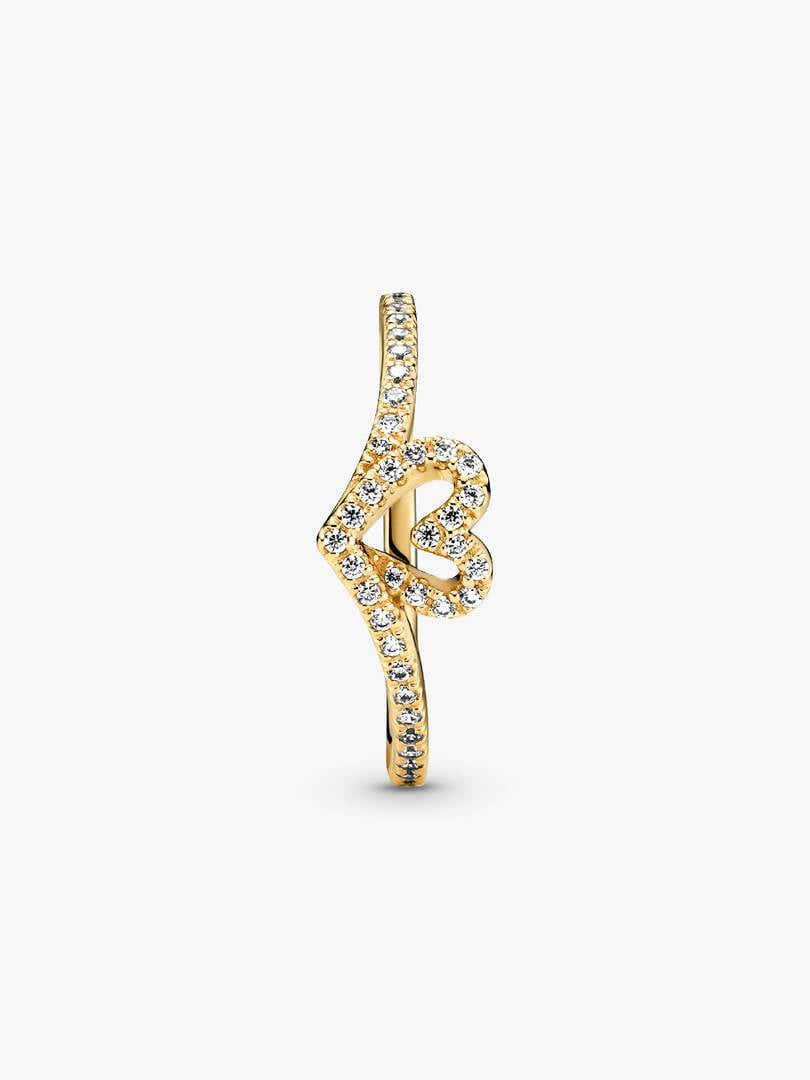 Pandora Timeless Wish Sparkling Heart Ring 14k gold plating