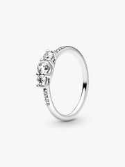 Clear Three-Stone Ring Sterling silver